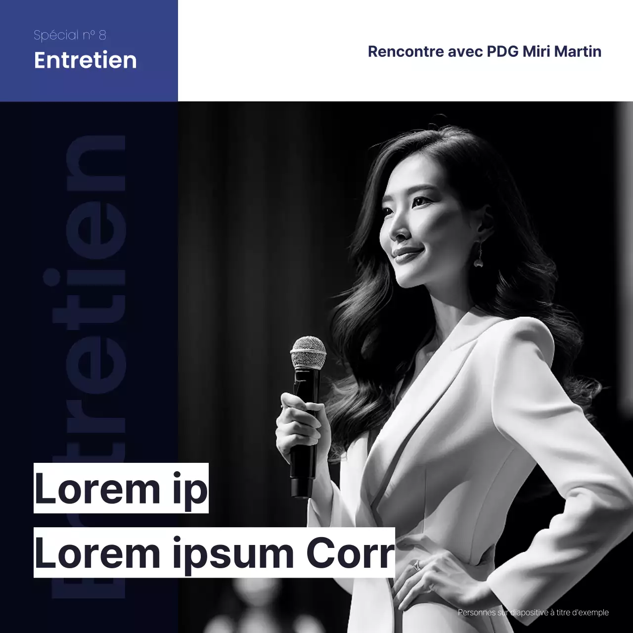 Un poste d'entretien d'entreprise simple, bleu marine