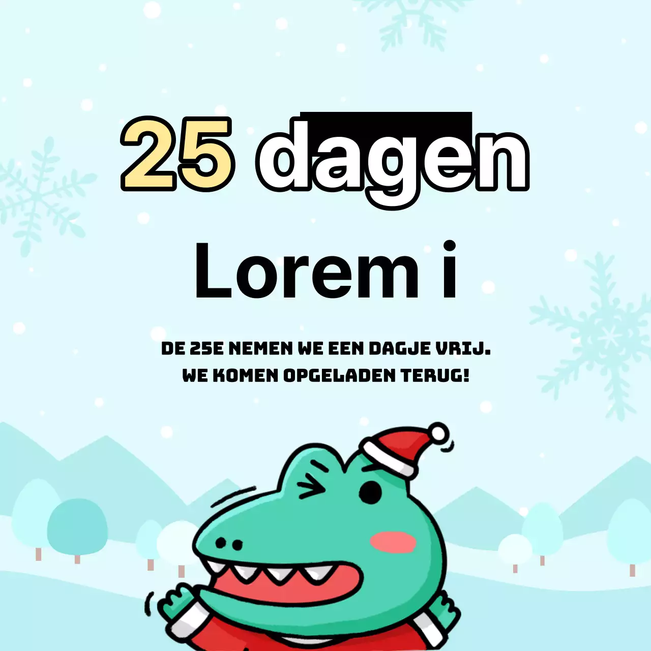 Aankondigingen van Argo, een kitscherig personage met een mintkleurige achtergrond