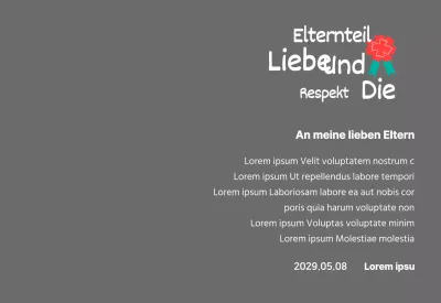 Kalligrafie zum Muttertag mit roter Nelke Illustration