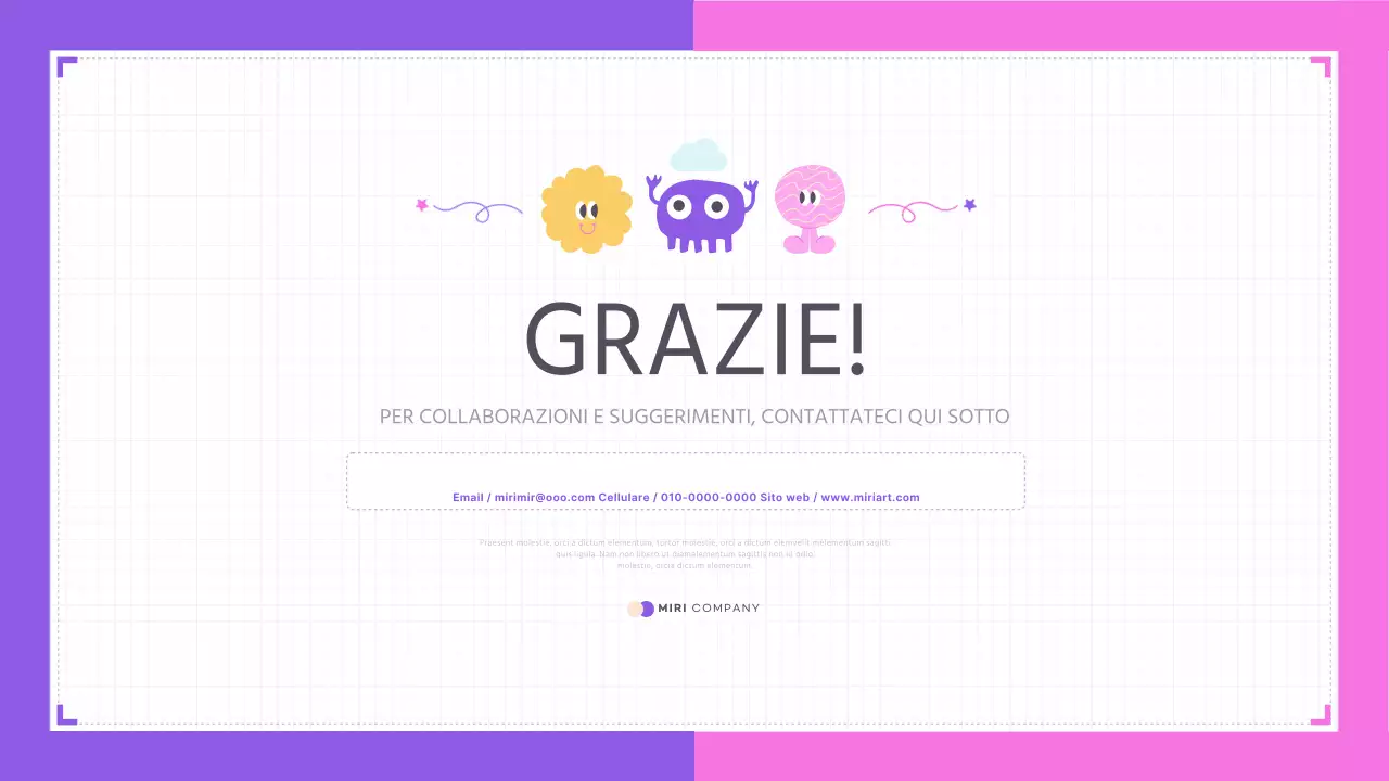 Presentazione del portafoglio istruttori rosa e viola