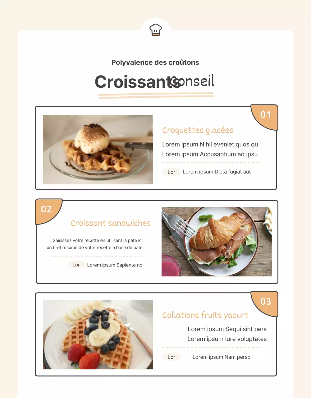 Promouvoir la vente d'un collier de base en crochet orange et beige