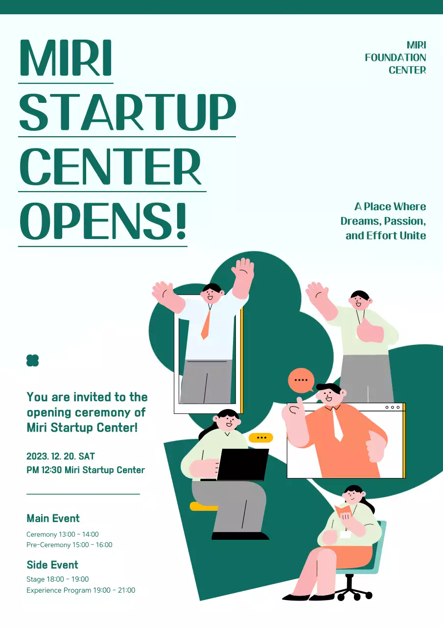 Green Modern Startup Promotion Poster