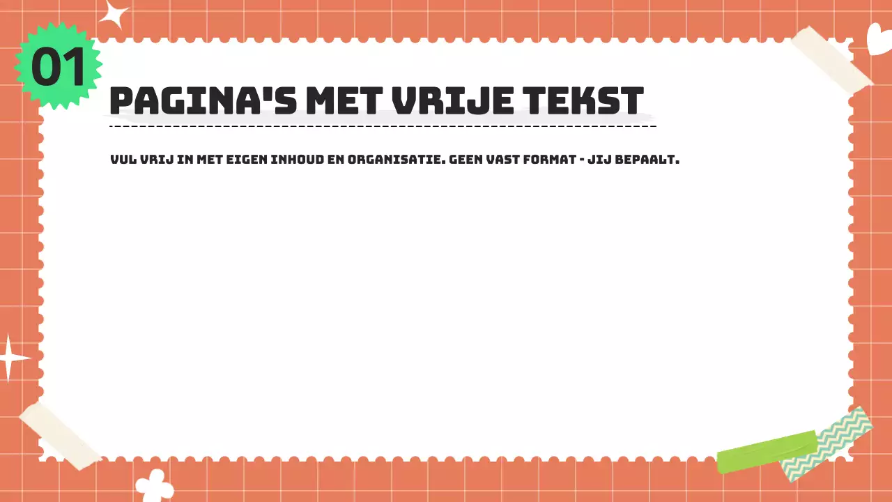 Structuurpresentatie met knallen van oranje en chartreuse