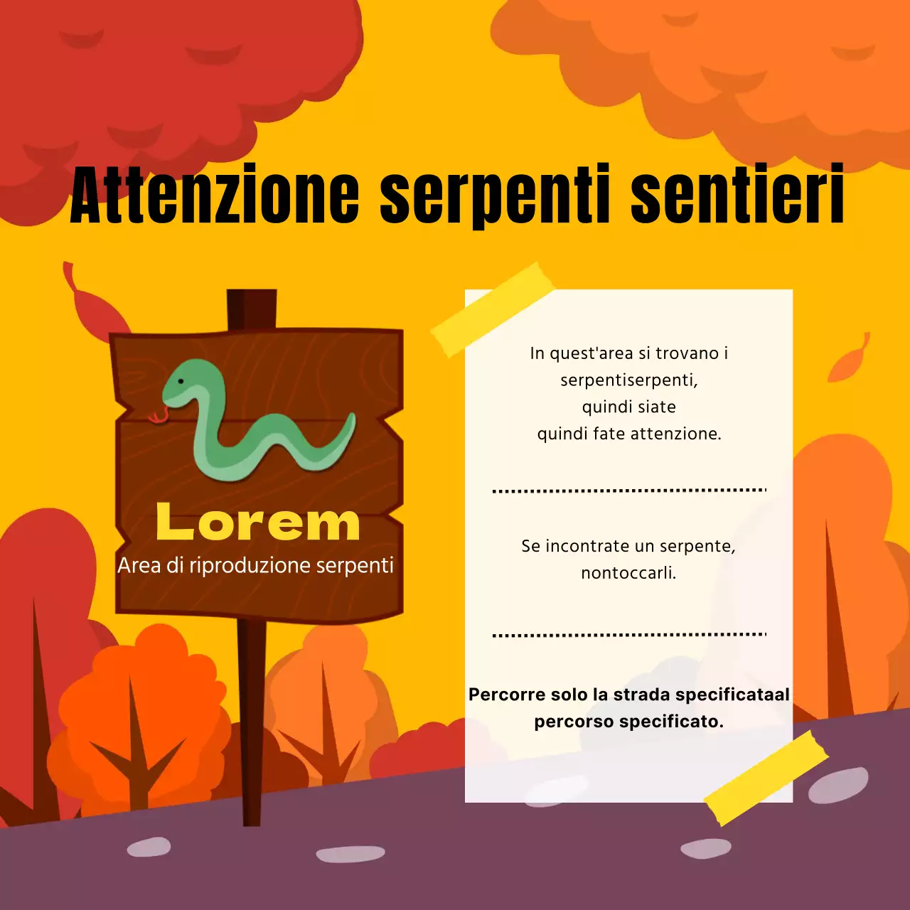 Una guida alla sicurezza della fauna selvatica naturale in arancione e giallo