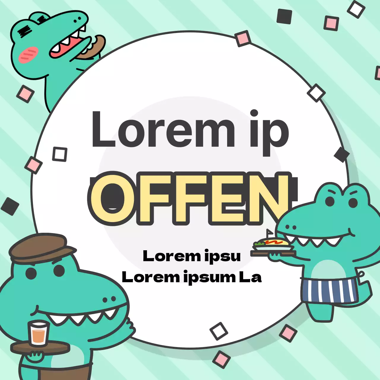 Ankündigungen von Argo, einer kitschigen Figur mit mintfarbenem Hintergrund