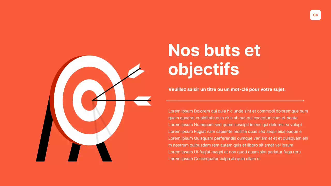 Un planificateur d'objectifs simple, orange et gris