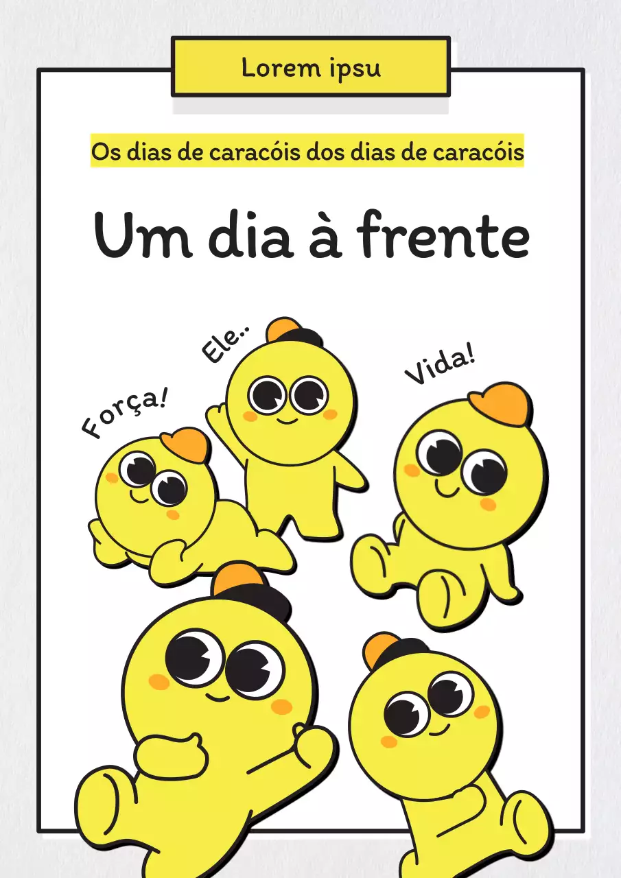 Capa de livro de banda desenhada a quatro cores em branco e amarelo