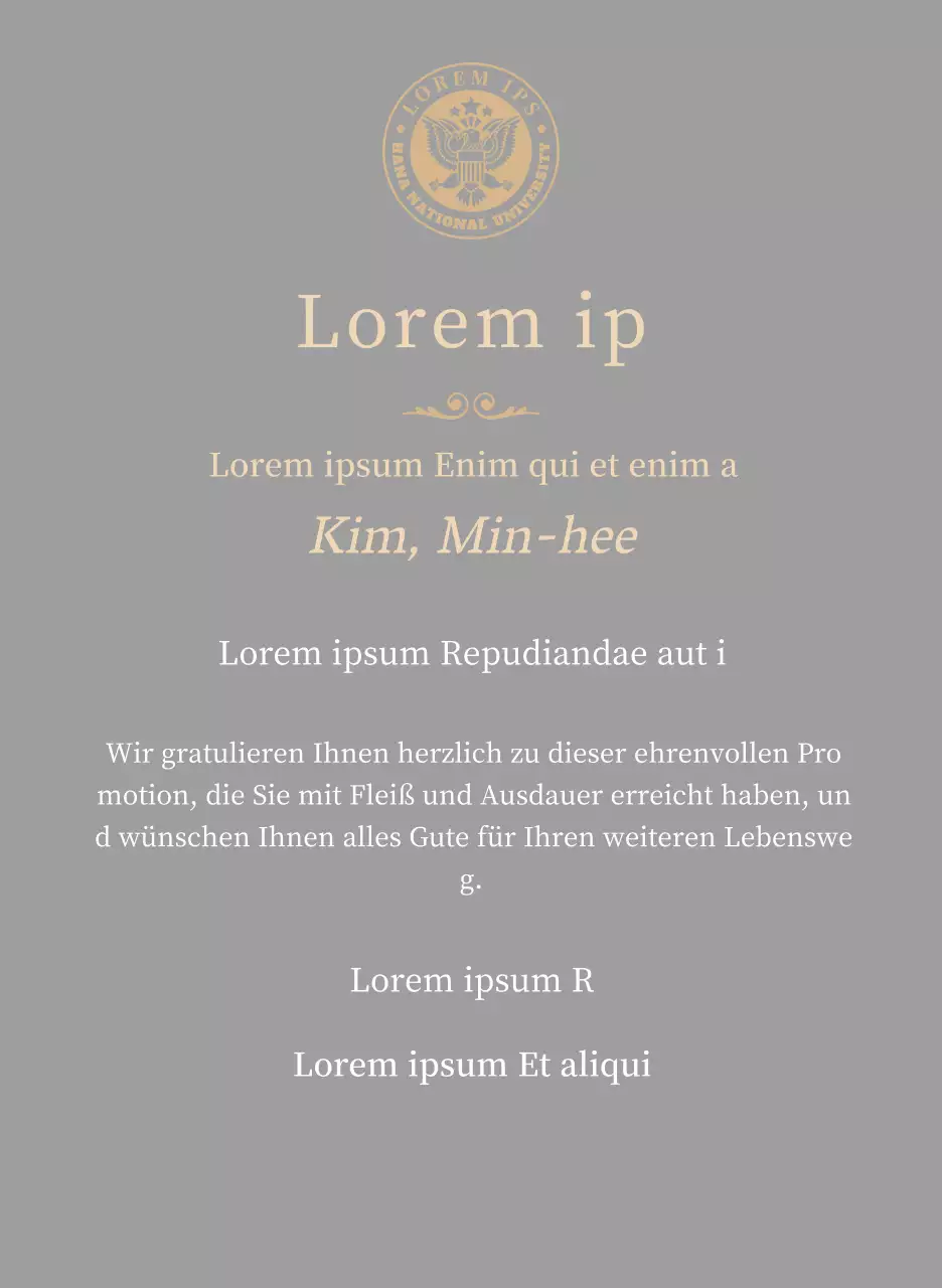 Luxuriöse Abschlussplakette mit Schullogo und Goldverzierung