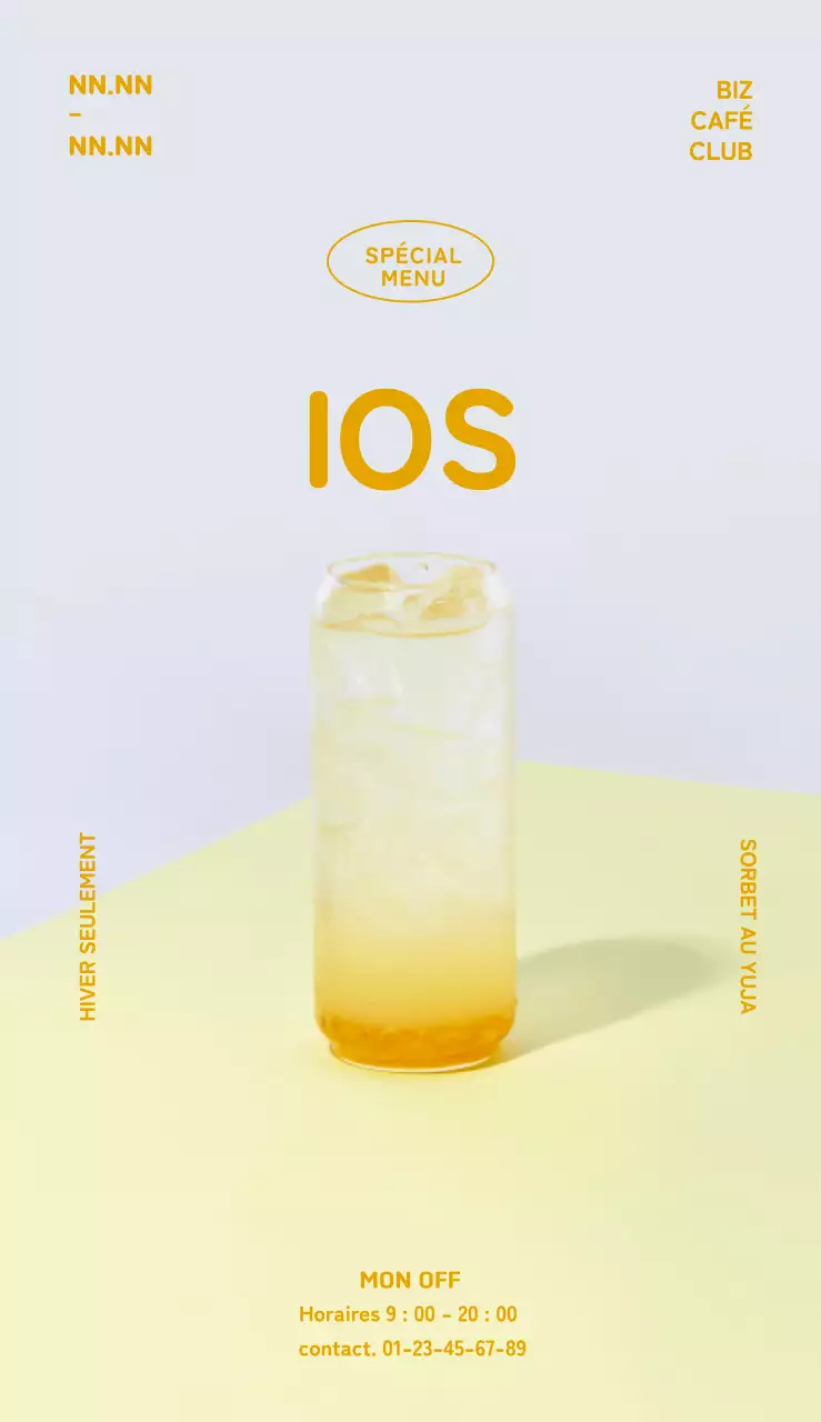 Signalisation des menus sur fond jaune avec mise en évidence des photos et du texte du guide de l'utilisateur