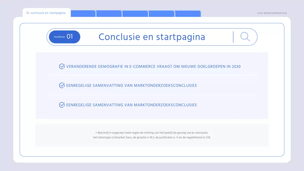 Een minimalistisch marktonderzoeksrapport in lichtblauw