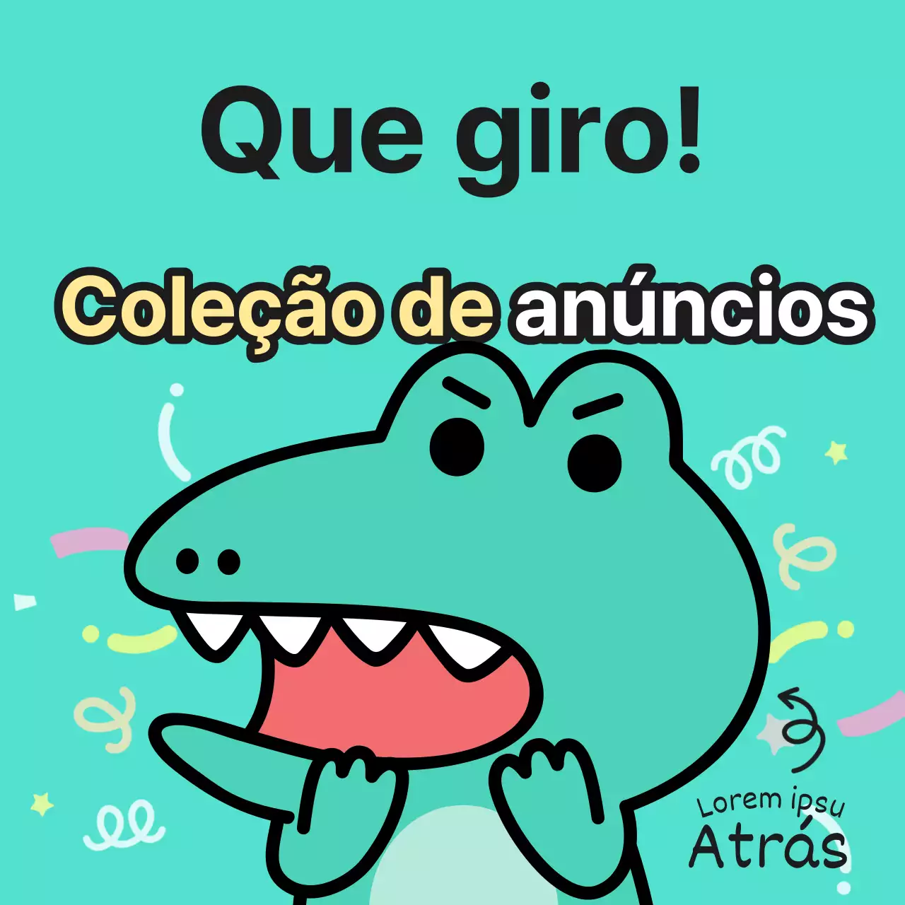 Anúncios de Argo, uma personagem kitsch com um fundo de menta