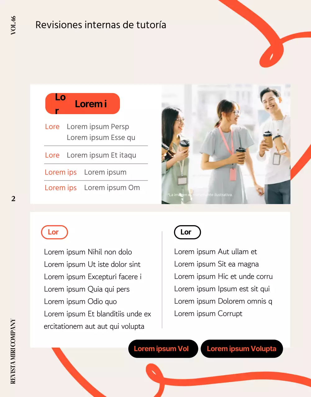 Una bonita revista interna de empresa naranja y beige