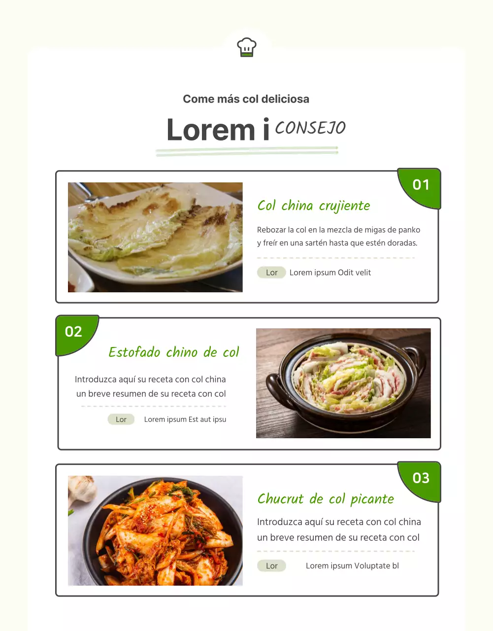 Promover la venta de coles básicas verdes y chartreuse