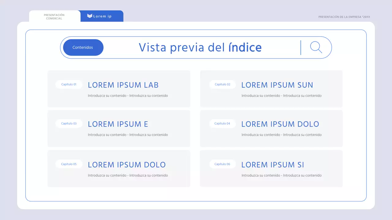 Un informe de mercado minimalista en azul claro