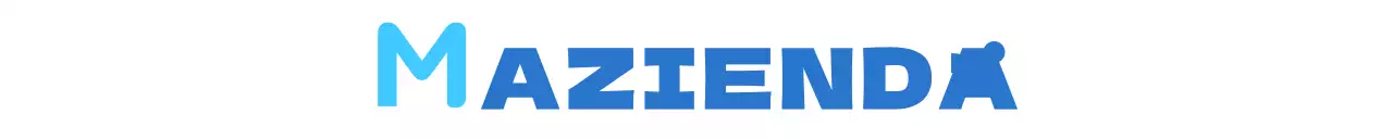 Un promo aziendale pulito con un logo inglese in blu e azzurro.