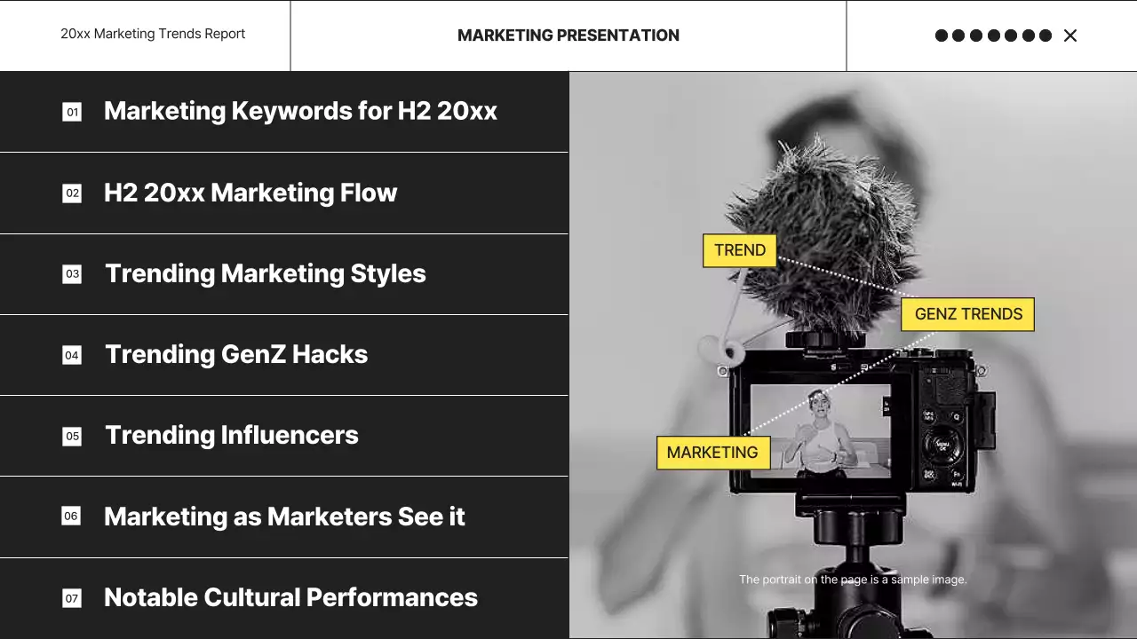 검정색의 트렌드한 마케팅 보고서