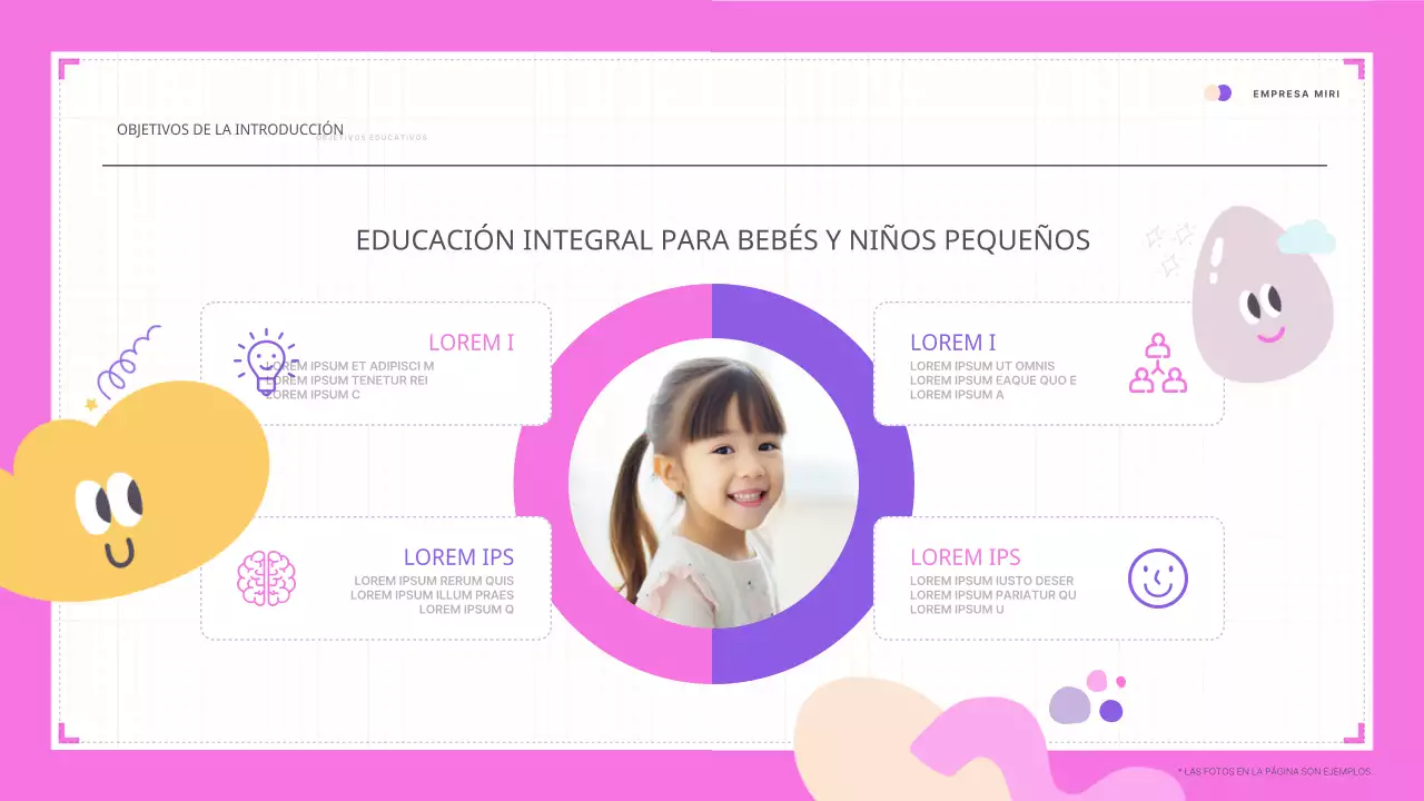 Bonita presentación de cartera de instructor en rosa y morado