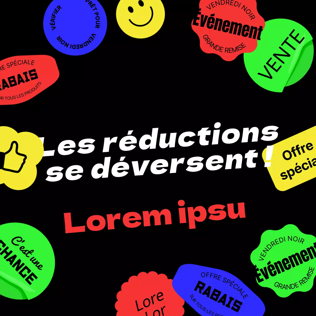 Annonces tendance pour le vendredi noir sur fond noir