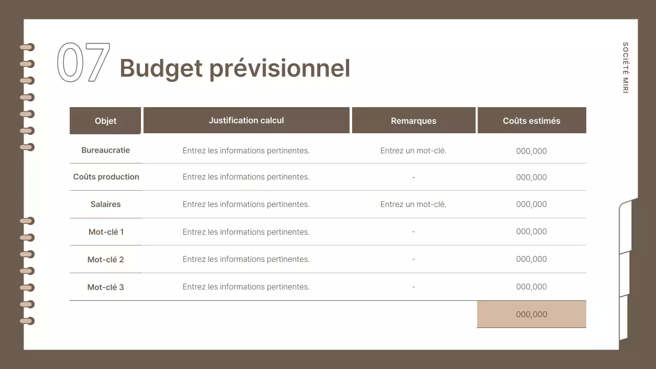 Planificateur d'événements simple et de marque, en marron