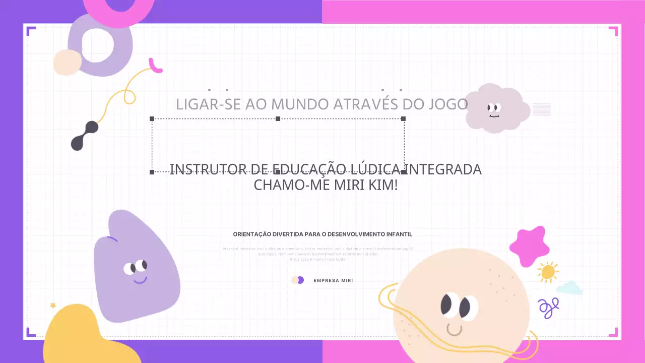 Apresentação de portefólio de instrutor cor-de-rosa e roxo