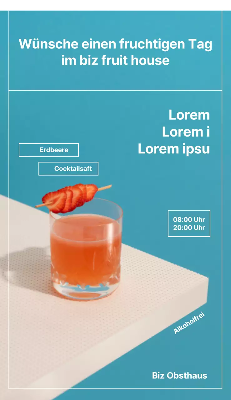 Werbung für ein Café-Menü mit einfachen Linien