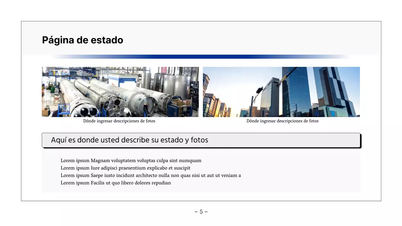 Informe sencillo imprimible en negro y azul marino