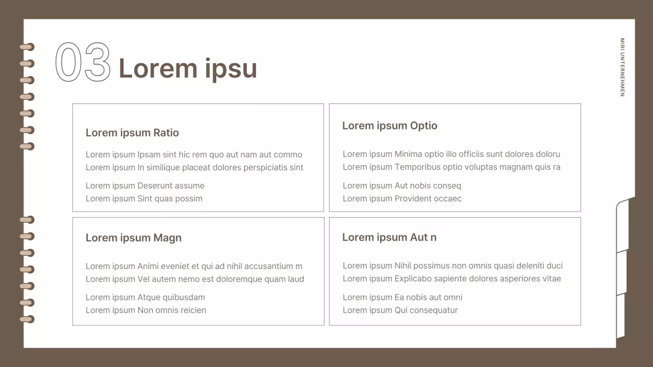Einfacher, gebrandeter Eventplaner in Braun