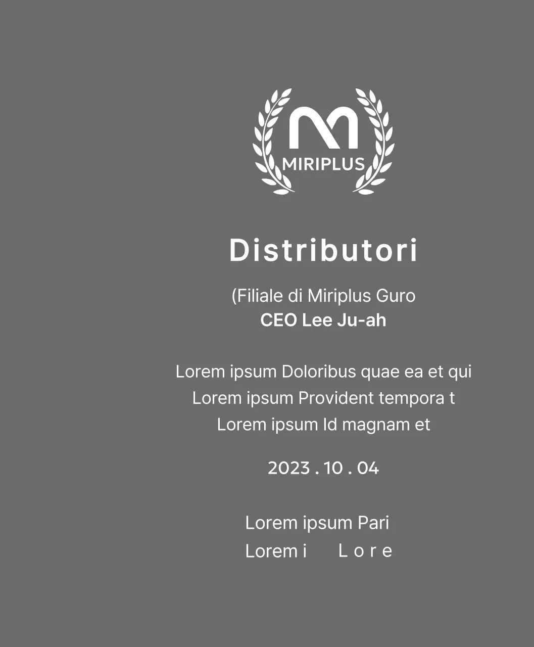 Targa di merito con logo del marchio e corona d'alloro nel concetto di Outstanding Dealer Award.