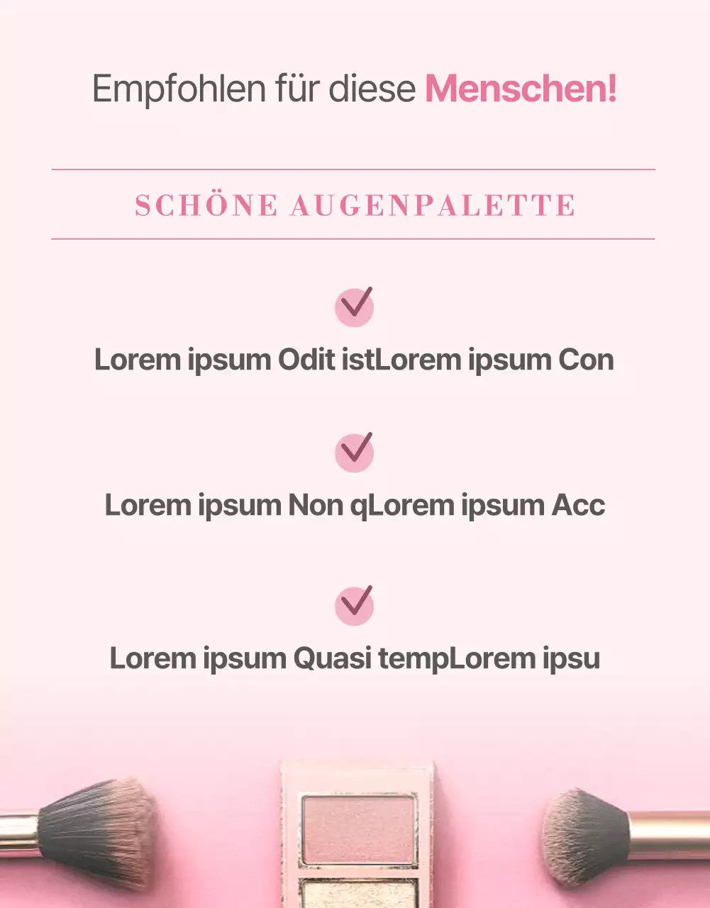 Förderung von Kosmetika in modernen Rosa-Tönen