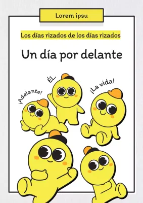 Portada de libro de webcómic en cuatricromía en blanco y amarillo