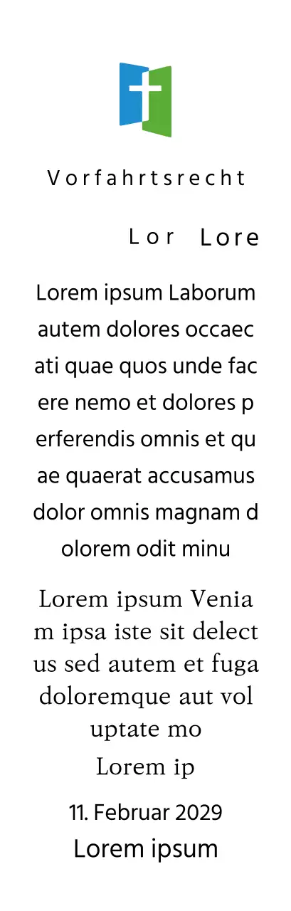 Plakette mit Kirchenlogo Konzept