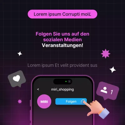 Heißes Pink, trendig, folgen Event-Anzeigen
