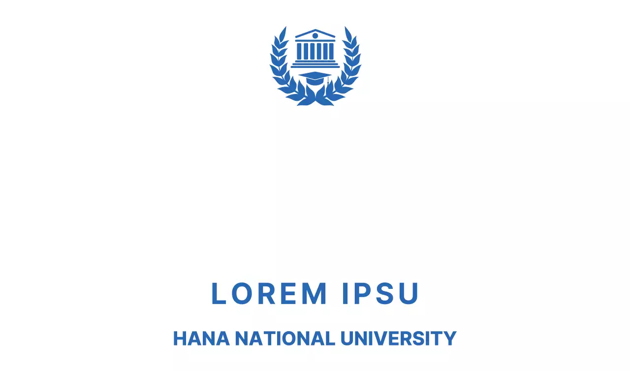 Schul-Werbeartikel in Blau mit Lorbeer und Schulgebäude-Logo