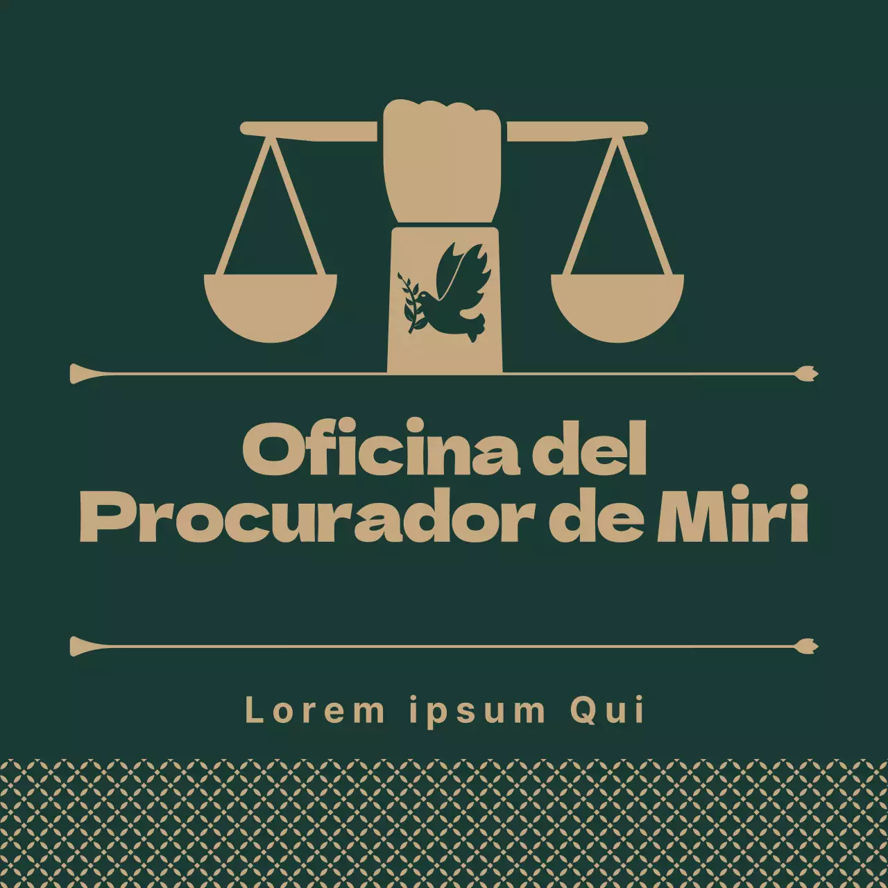 Promueva un moderno despacho de abogados en caqui y dorado
