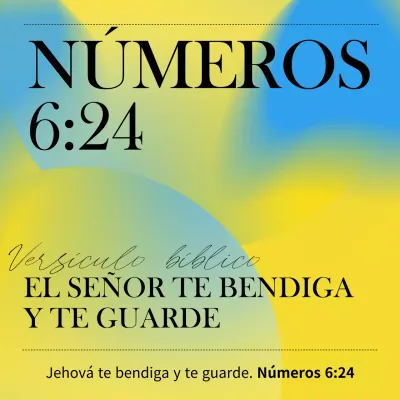 Sencillo poste con versículo bíblico cristiano en amarillo y azul claro