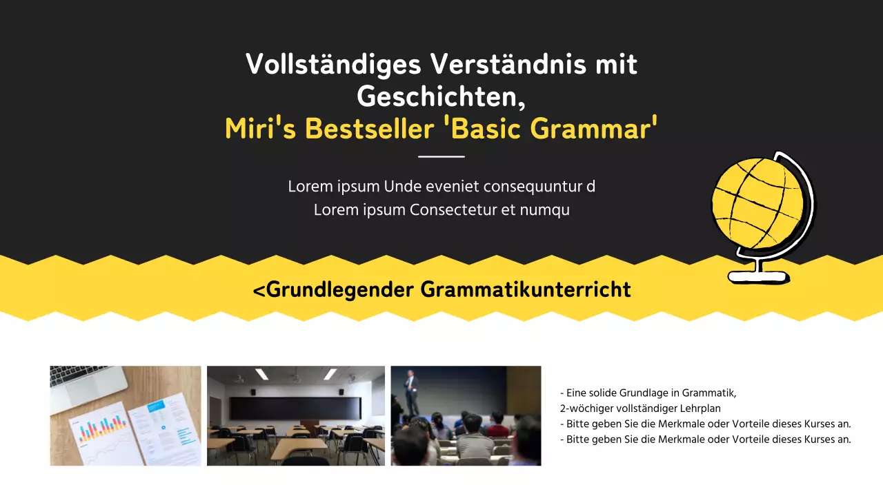 Gelb-schwarzes Handbuch für modernes Lernen