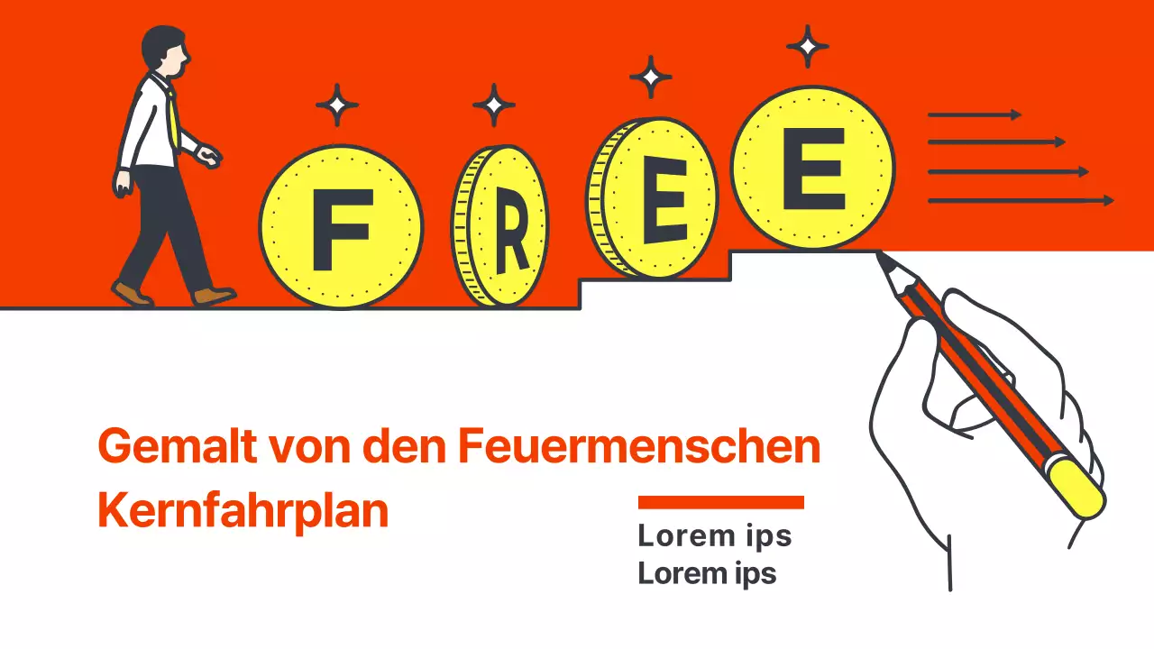 Ein einfacher orange-gelber Leitfaden für den Feuerwehrfahrplan