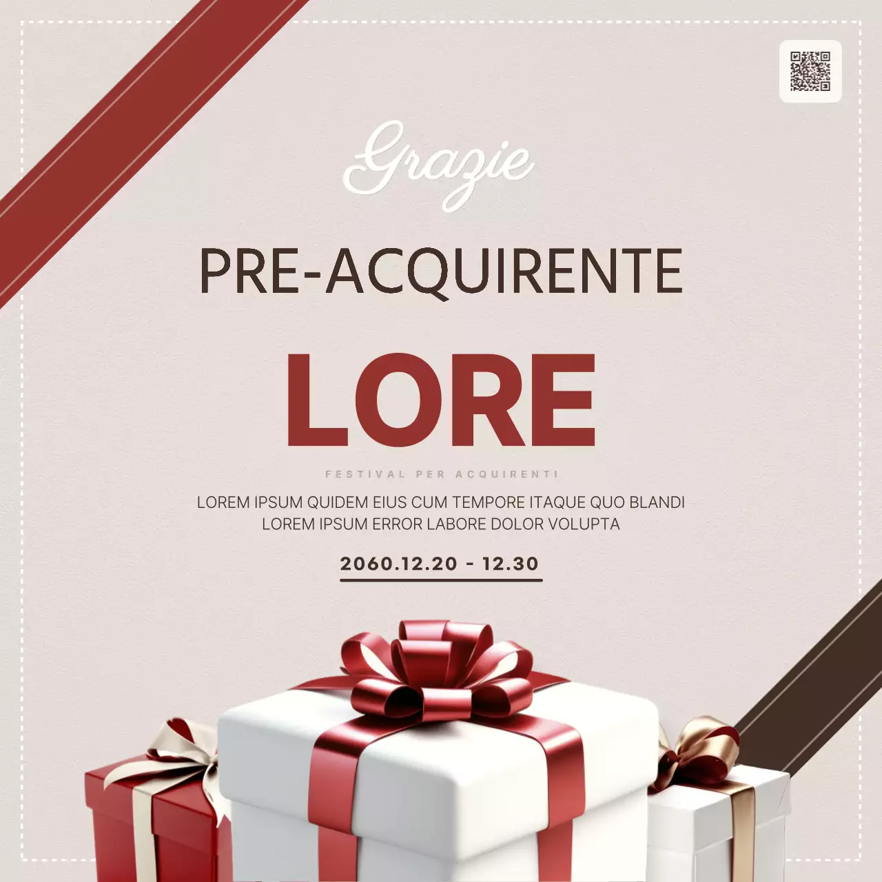 Promuovete una vendita di ringraziamento in rosso e marrone, in un centro commerciale di classe.