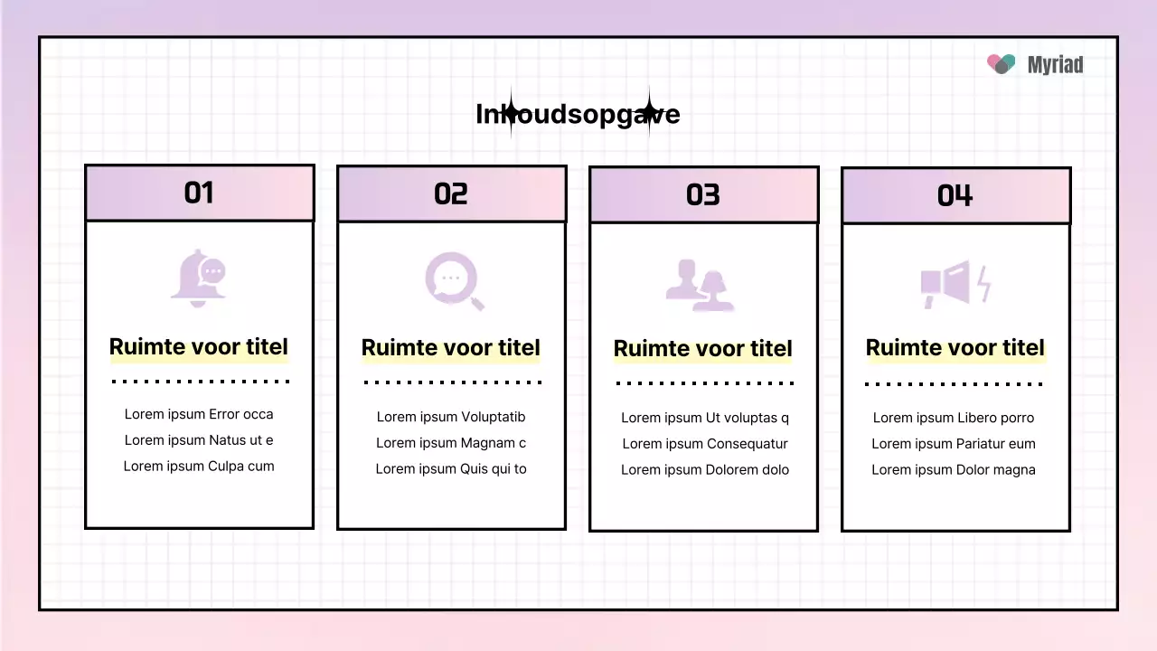 Een eenvoudig trainingsdek met een paars kleurverloop