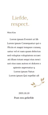 Classy bedankbord met goud en bladeren