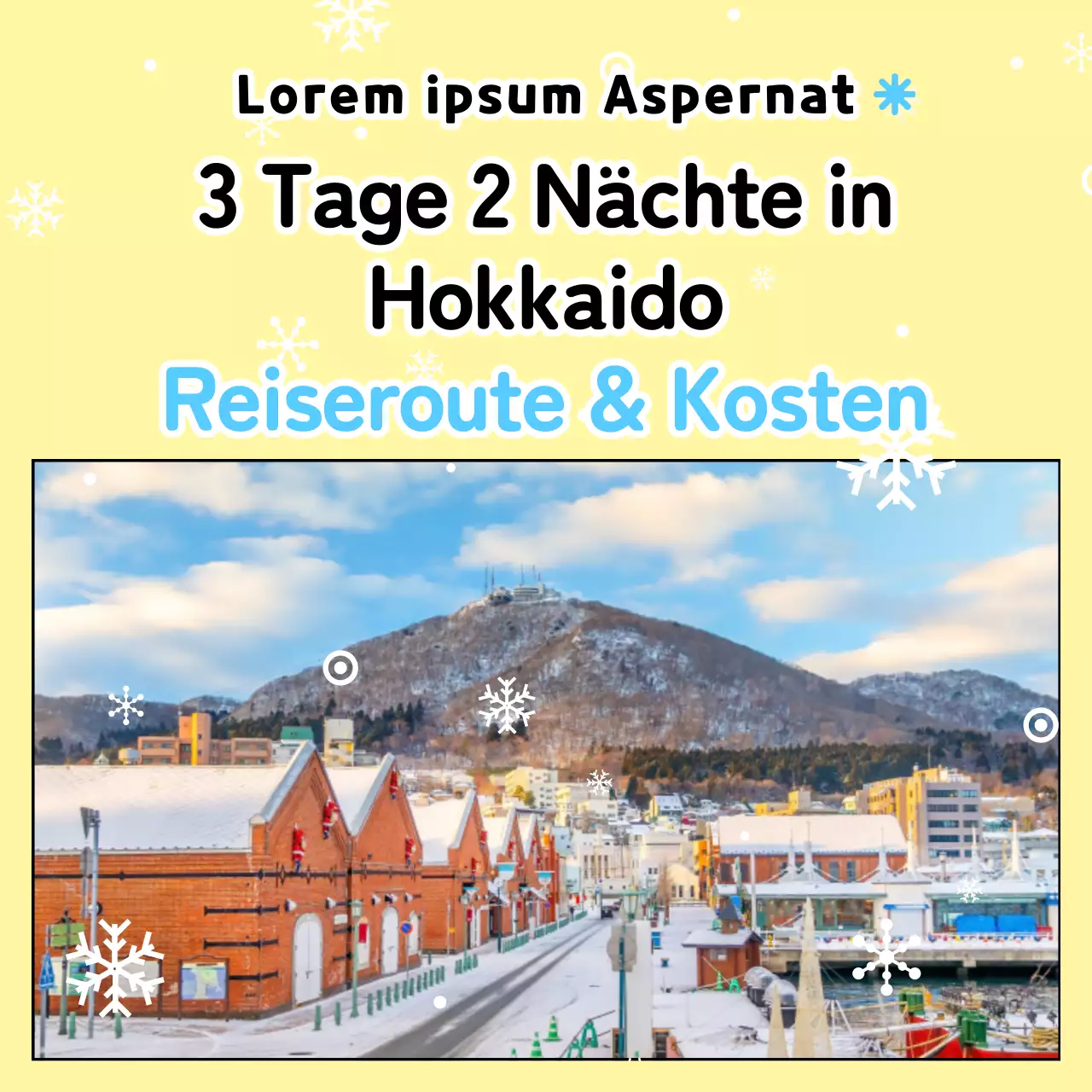 Reisetipps für Übersee in Gelb und Hellblau