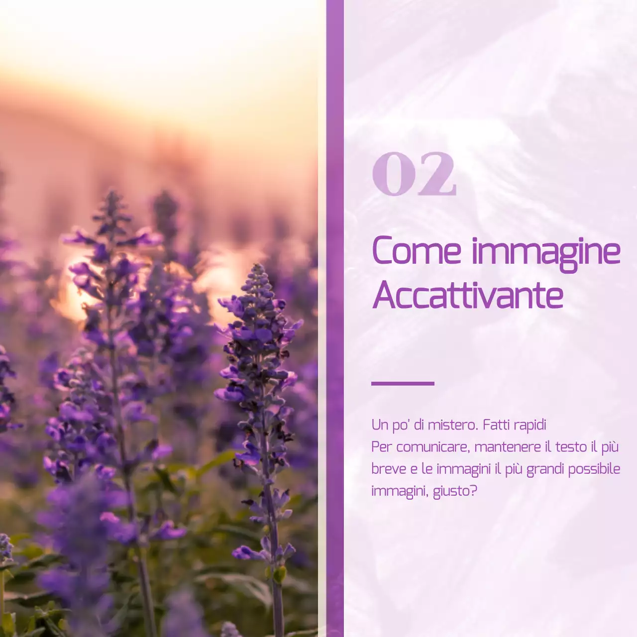 Un post di marketing minimalista in viola