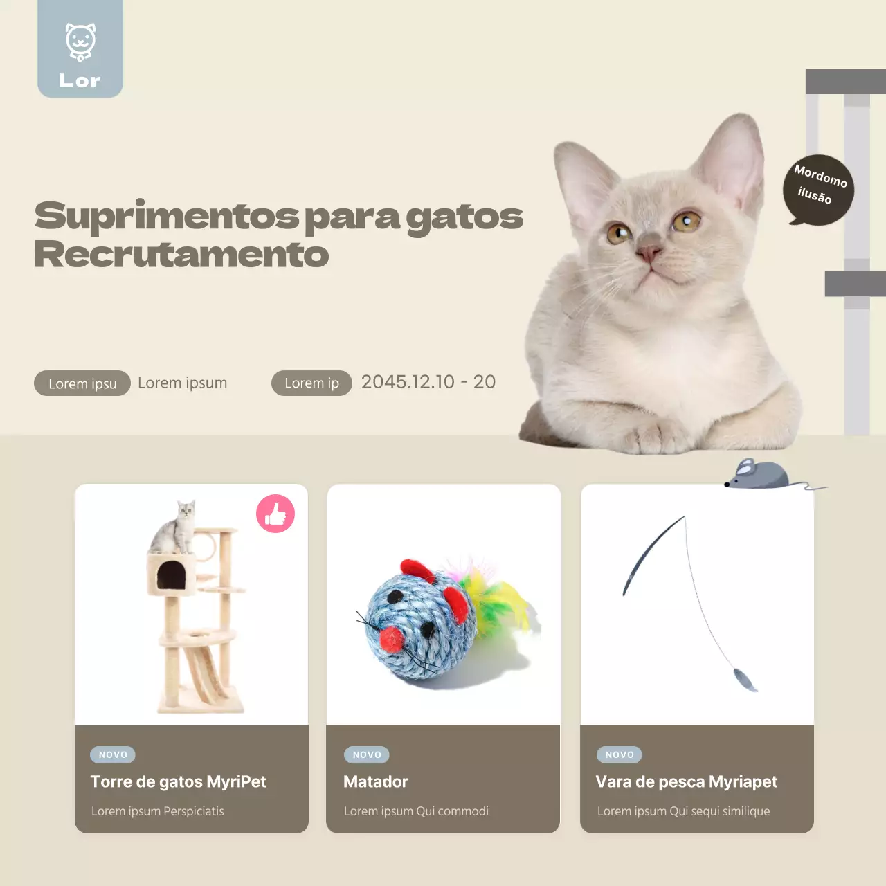 Promova o seu evento junto da equipa de avaliadores da Yellow's Adorable Pet Supplies