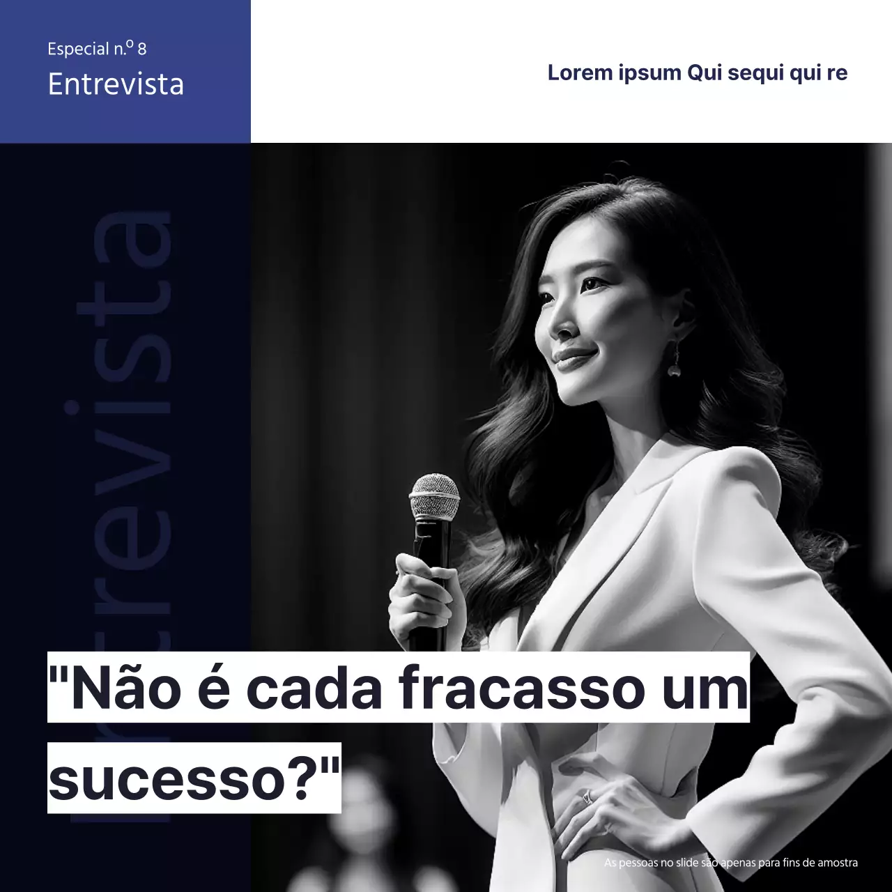 Um posto de entrevista empresarial simples, azul-marinho