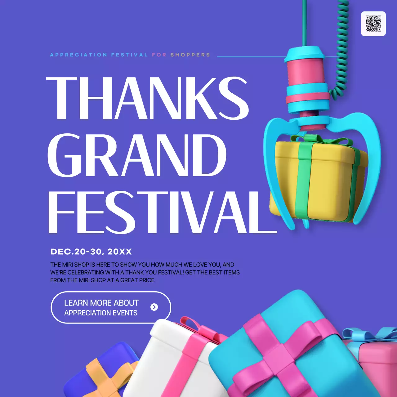 퍼플 모던 페스티벌 프로모션 소셜 미디어 게시물