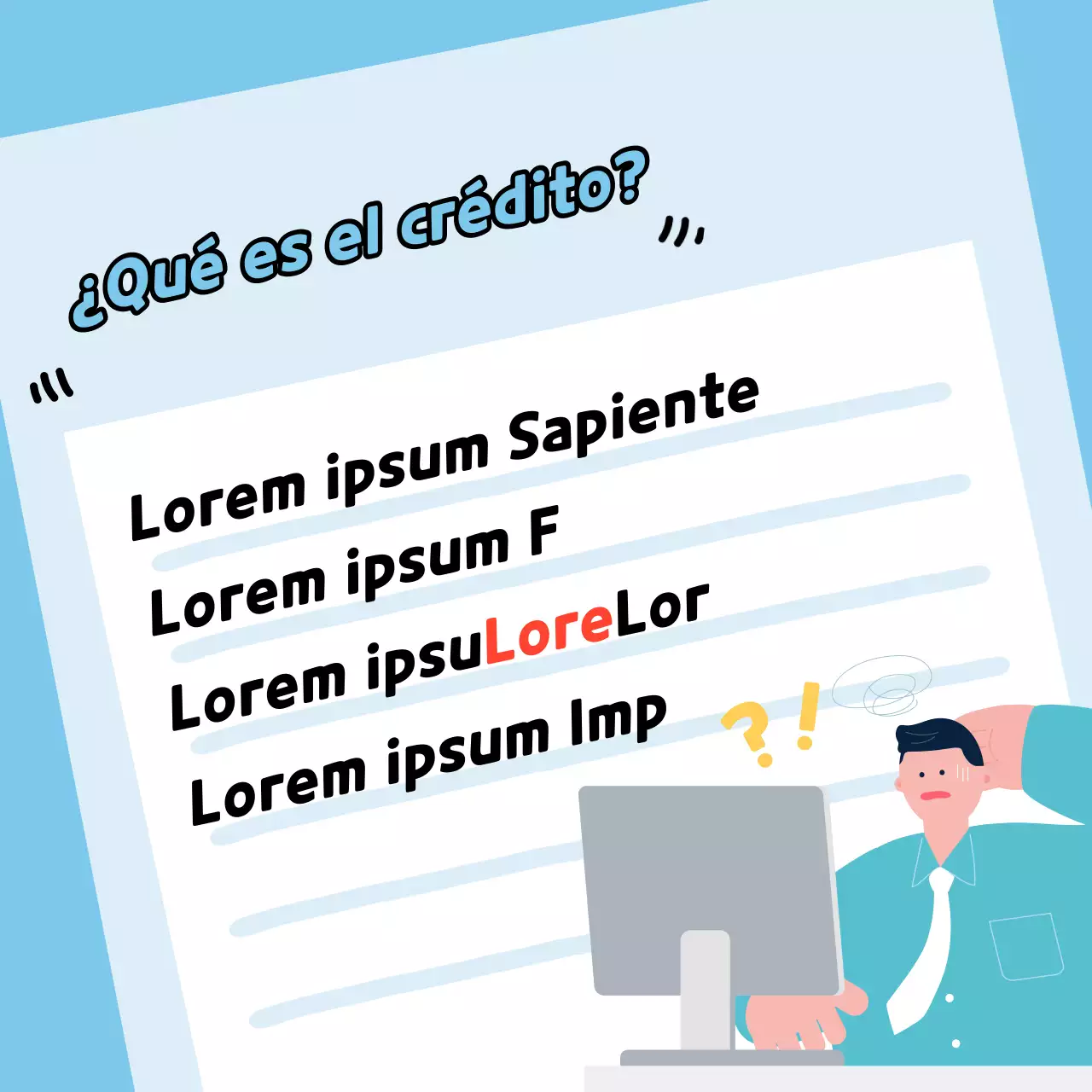 Información sencilla y de color azul claro sobre la gestión de la puntuación crediticia