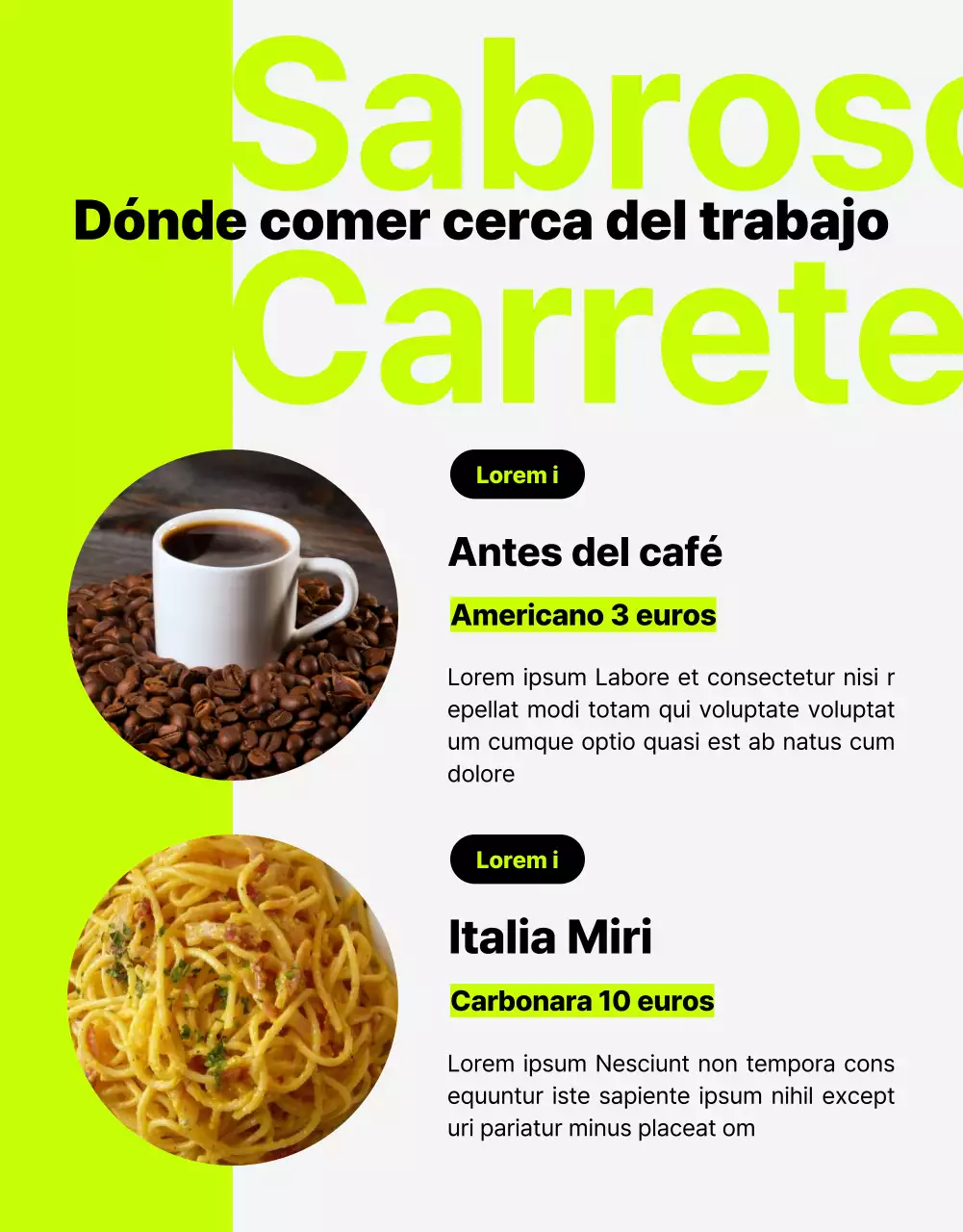 Un moderno boletín interno con toques verde lima