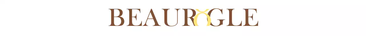 Gaya logo teks yang sederhana dan emosional dengan titik-titik alfabet berwarna coklat, putih dan kuning untuk promosi dan promosi toko kecantikan