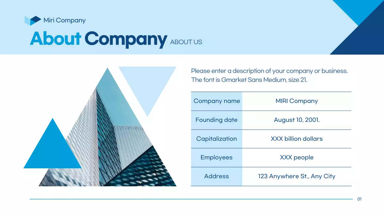 블루 모던 비즈니스 프레젠테이션