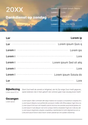 Eenvoudige zwart-wit aankondigingen voor het Thanksgiving-bulletin op zondag